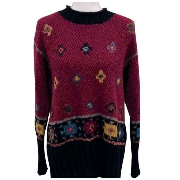 Peruvian Connection Sweater Pullover Knit Floral Alpaca floral - Picture 1 of 13